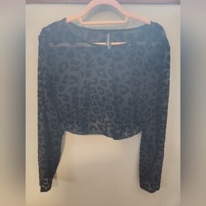 Torrid Black Leopard Print Crop Top
